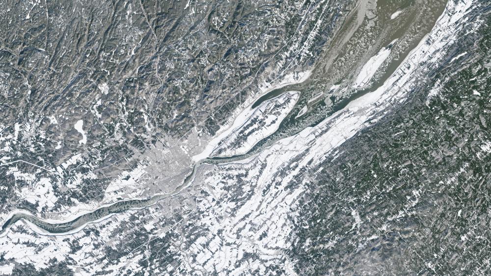 Satellite Image of Québec City in the Winter wallpaper