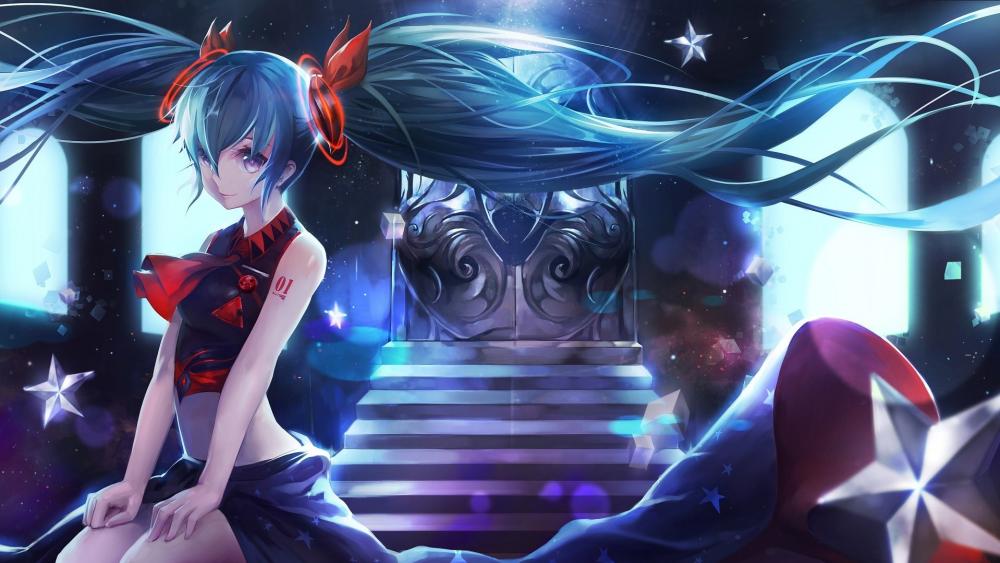 Starry Serenade with Hatsune Miku wallpaper
