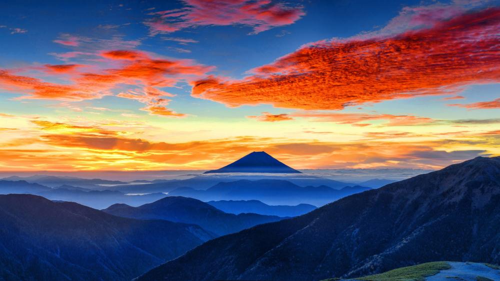 Mount Fuji at sunrise wallpaper