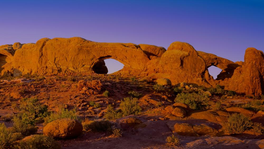 Arches National Park, North Window and South Window Arches wallpaper
