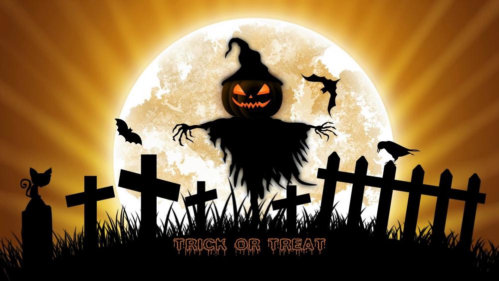 Trick or treat scarecrow wallpaper