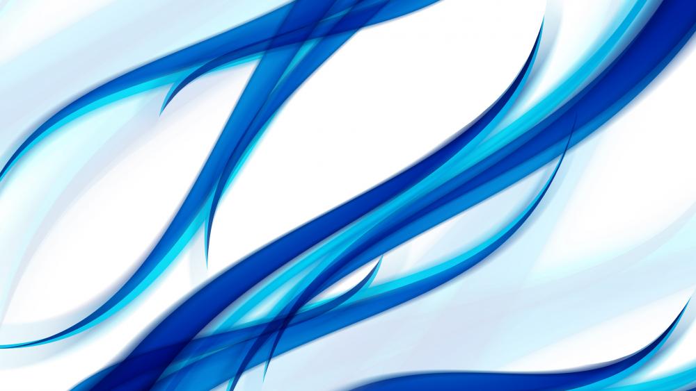 Blue waves abstract art wallpaper