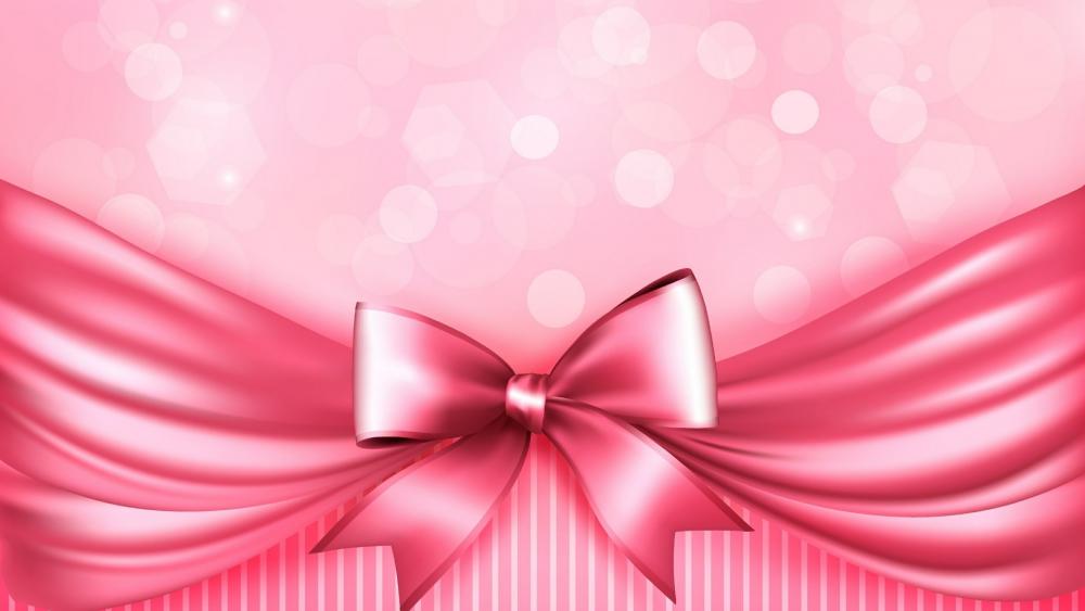 Pink ribbon bow wallpaper