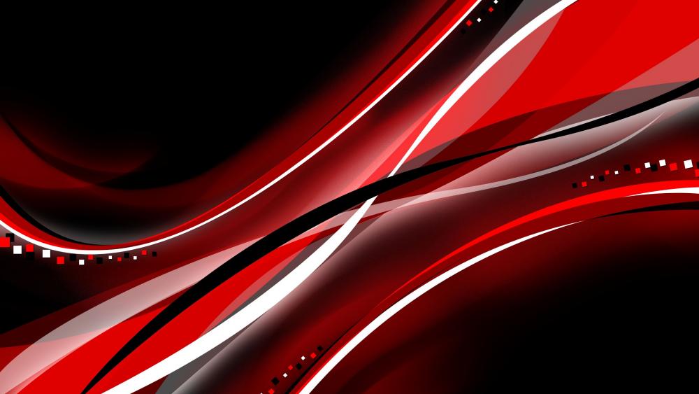 Black, red, and white waves wallpaper