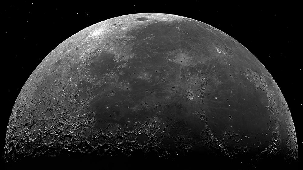 Monochrome moon photo wallpaper