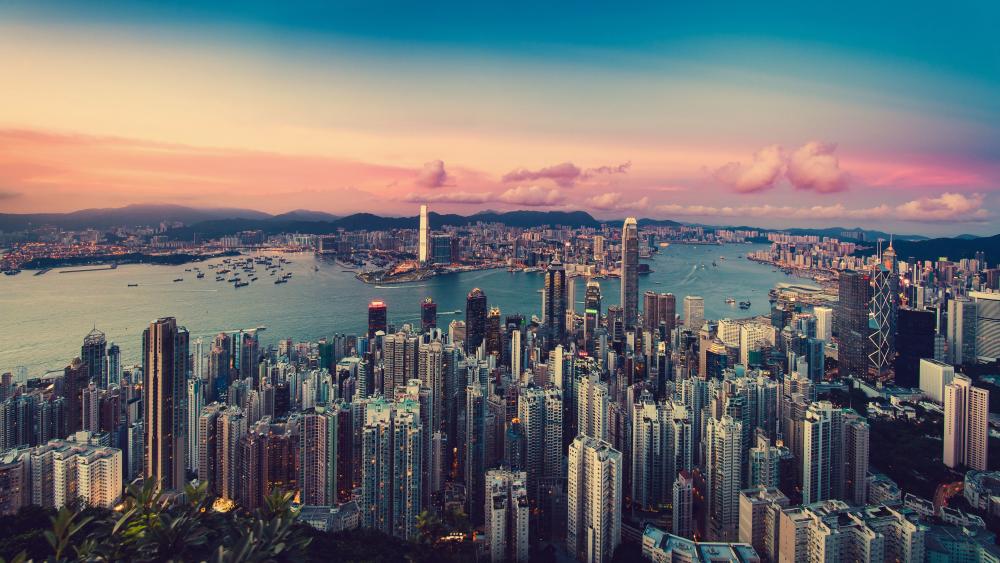 Hong Kong from the Victoria Peak wallpaper
