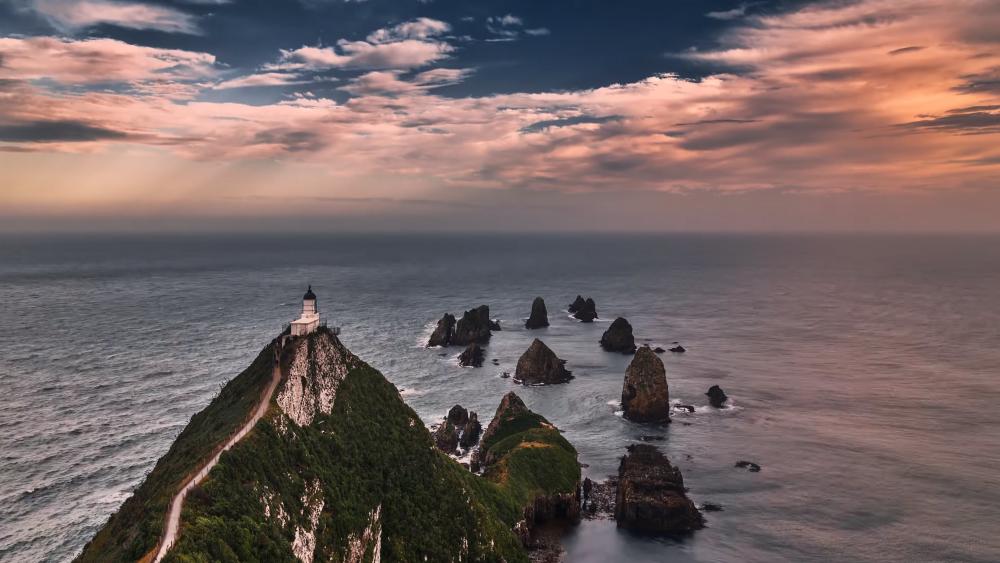 Nugget Point Lighthouse (New Zealand) wallpaper