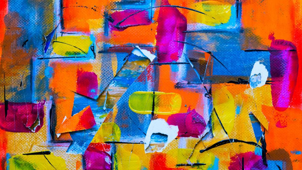 Colorful abstract painting wallpaper