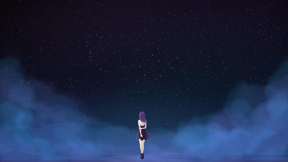 Alone in the dark anime art wallpaper