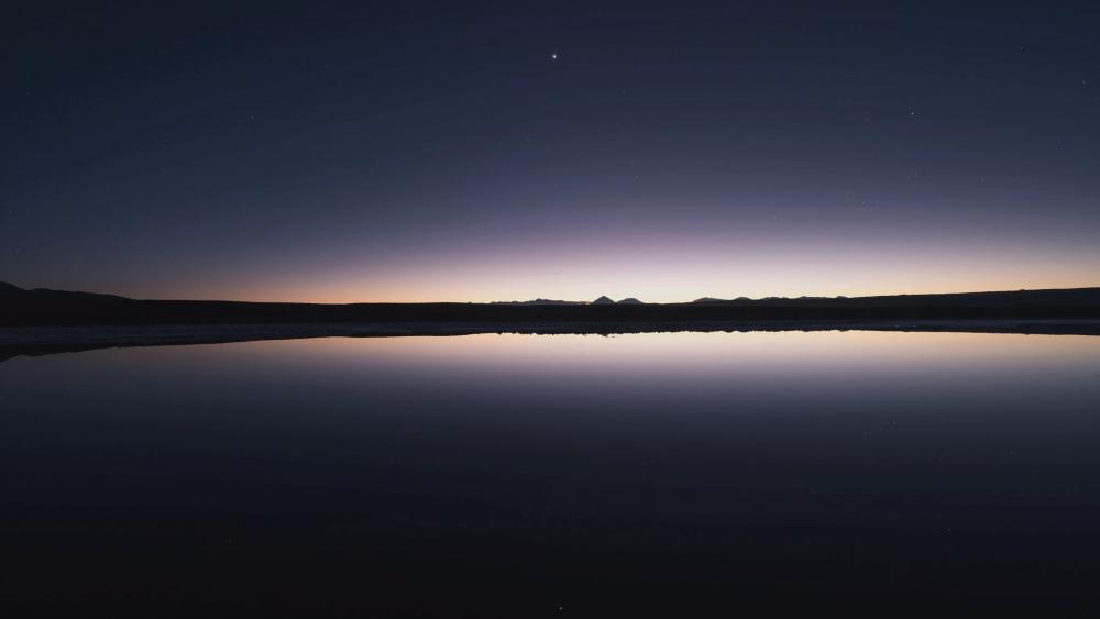 Atacama salt lake at night wallpaper