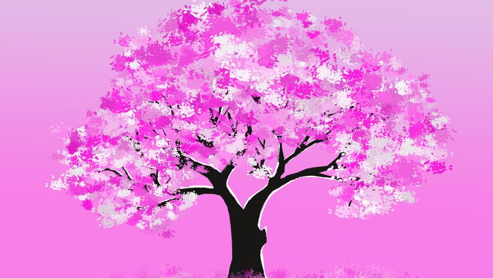 Pink tree wallpaper