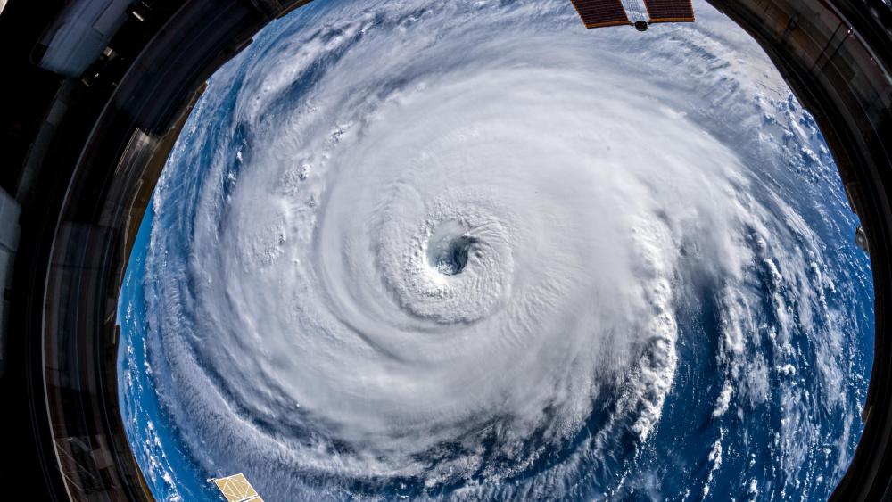 Hurricane Florence from the International Space Station wallpaper