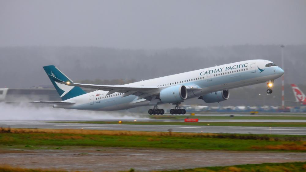 Airbus A350-900 During Takeoff at Vancouver International Airport wallpaper