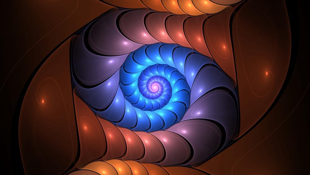 Colorful nautilus fractal wallpaper