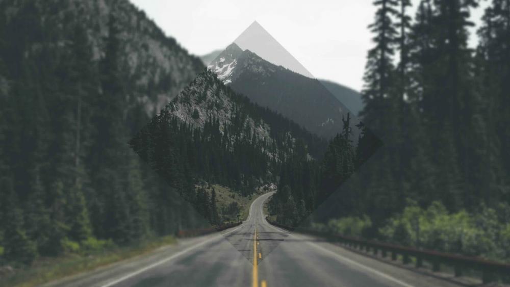 Endless road in the mountains wallpaper