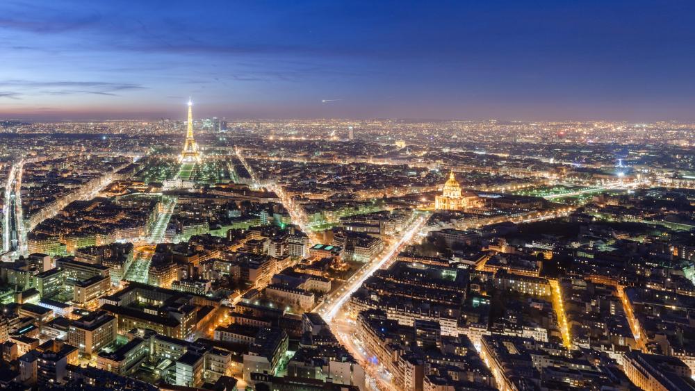 Paris Nighttime Cityscape wallpaper