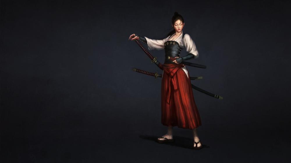 Japanese Iaido warrior woman wallpaper