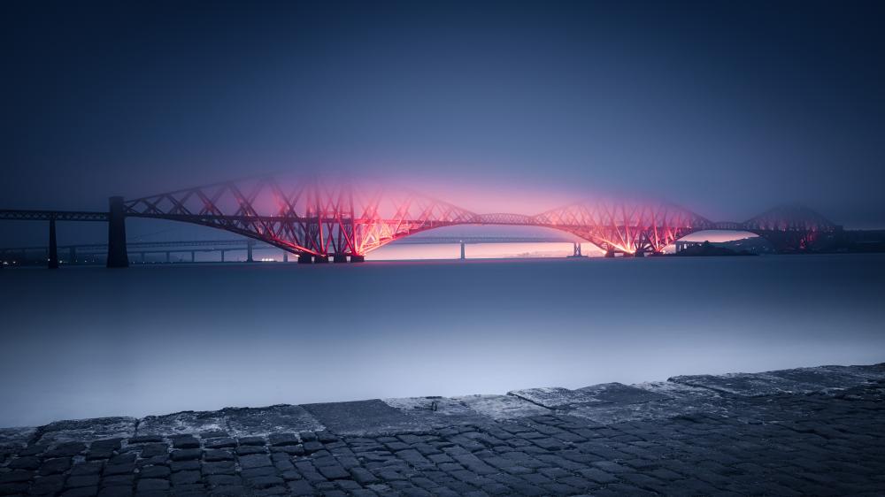 Forth Bridge in haze, Scotland wallpaper