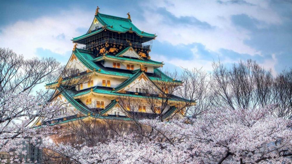 Osaka Castle at spring wallpaper