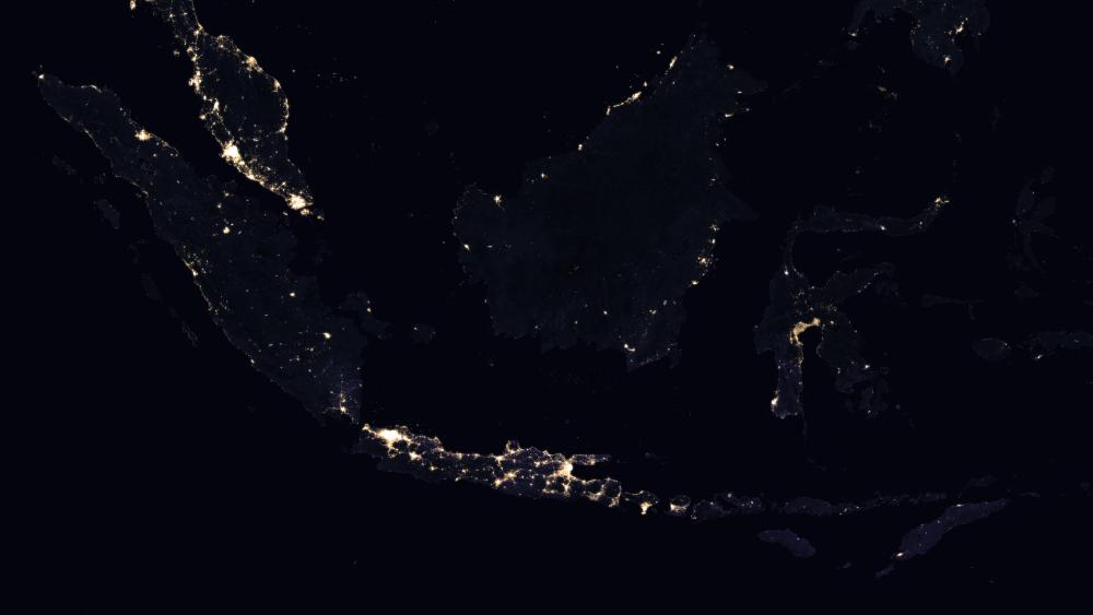 Night Lights of Indonesia & Malaysia 2016 wallpaper