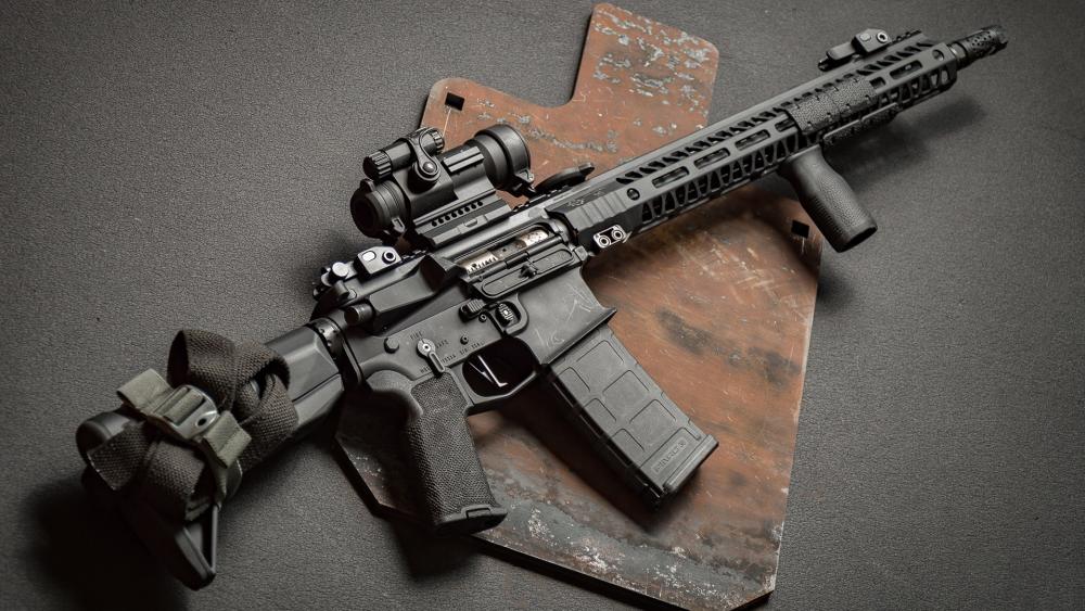 AR-15 style rifle wallpaper