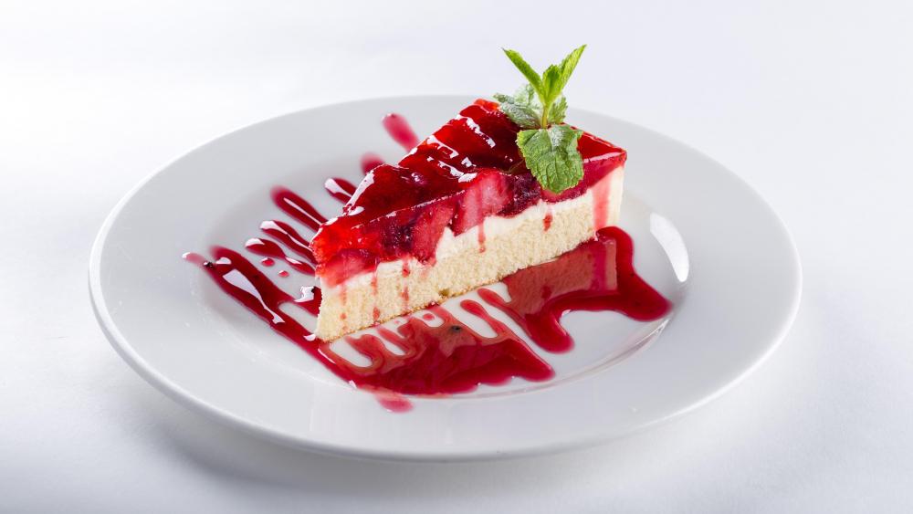 Delicious strawberry cake wallpaper