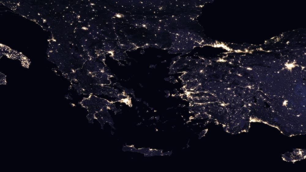 Night Lights of Greece & Turkey wallpaper