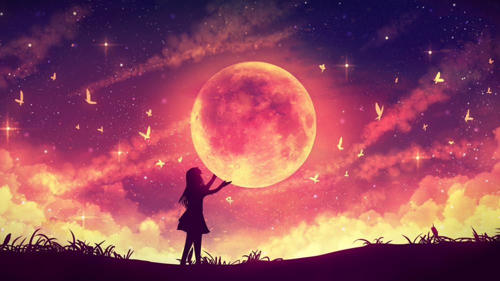 Moonlit Sonata in Fantasy Skies wallpaper