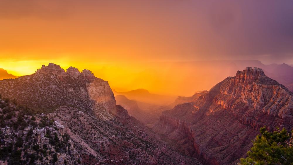Majestic Sunset Over the Grand Canyon wallpaper