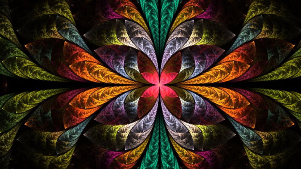 Vibrant Fractal Blossom Design wallpaper