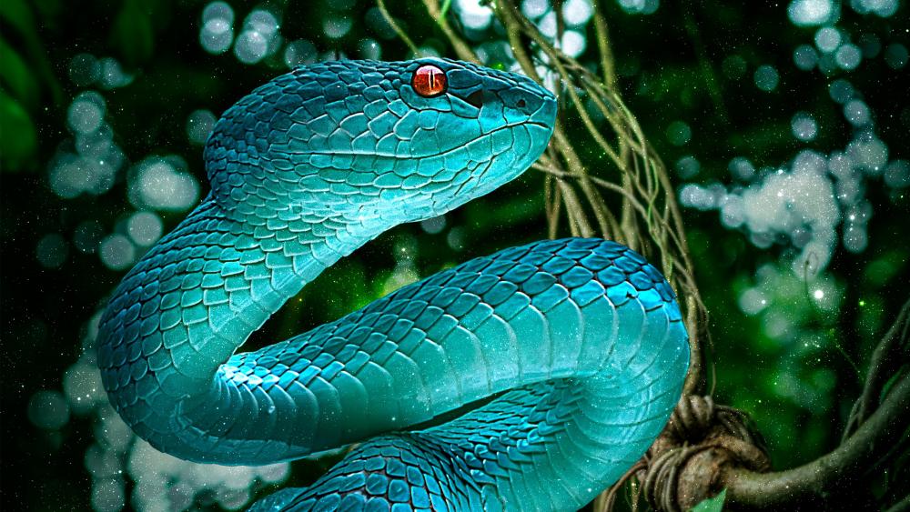 Blue snake wallpaper