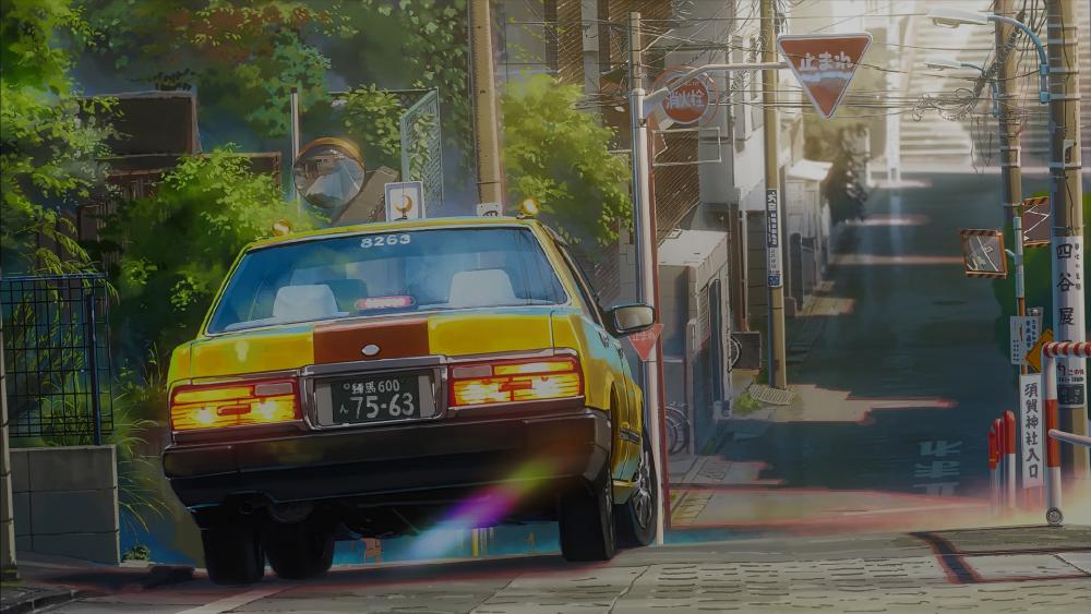 Anime Street & Car wallpaper