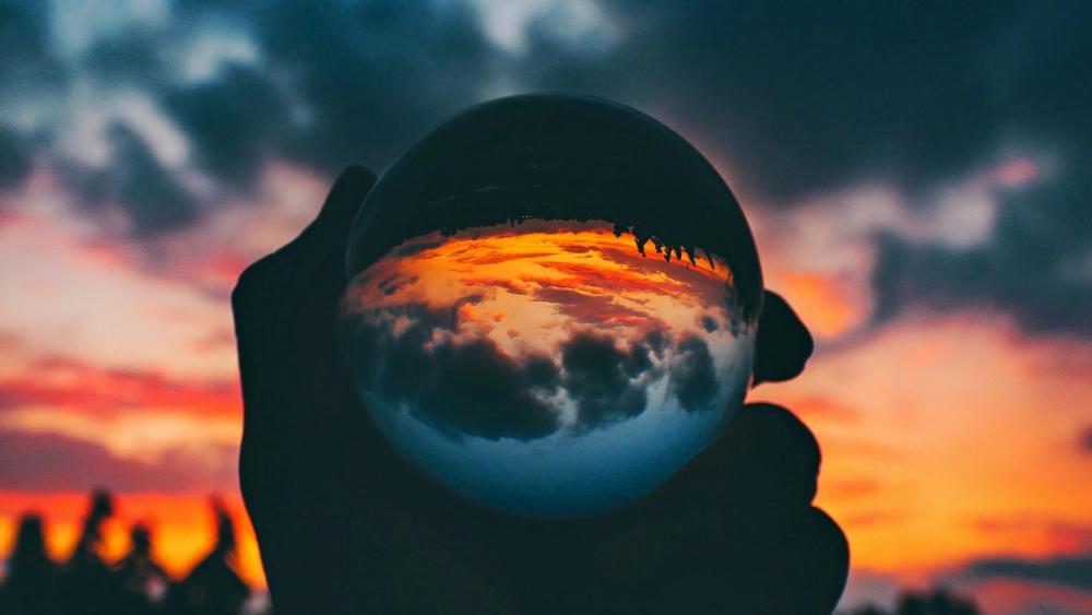 Sunset Captured in a Crystal Sphere wallpaper