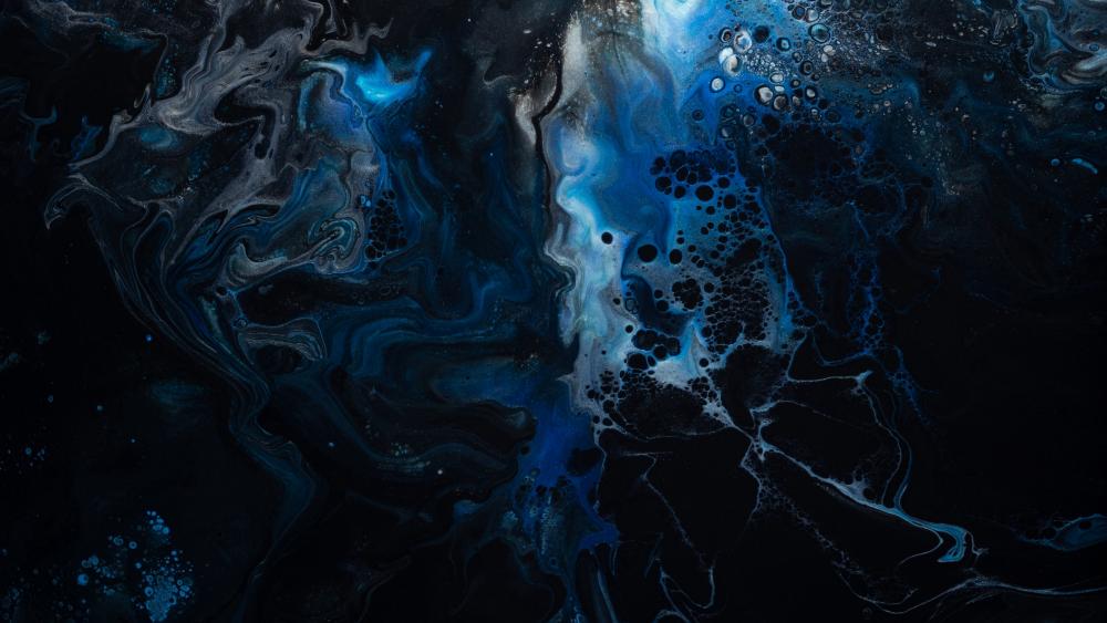 Mystical Blue Swirls in Darkness wallpaper