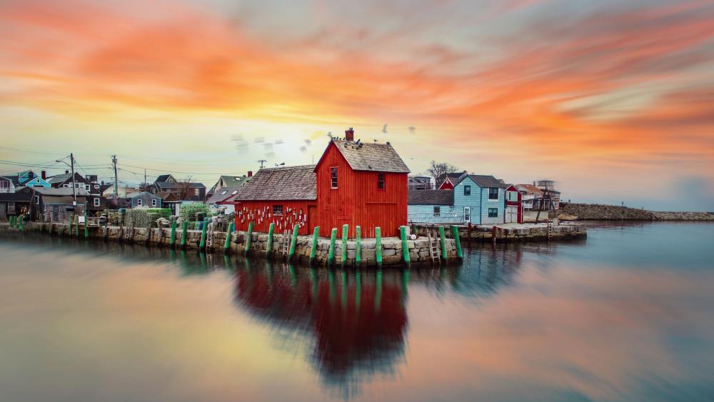 Sunset Serenity by the Water wallpaper