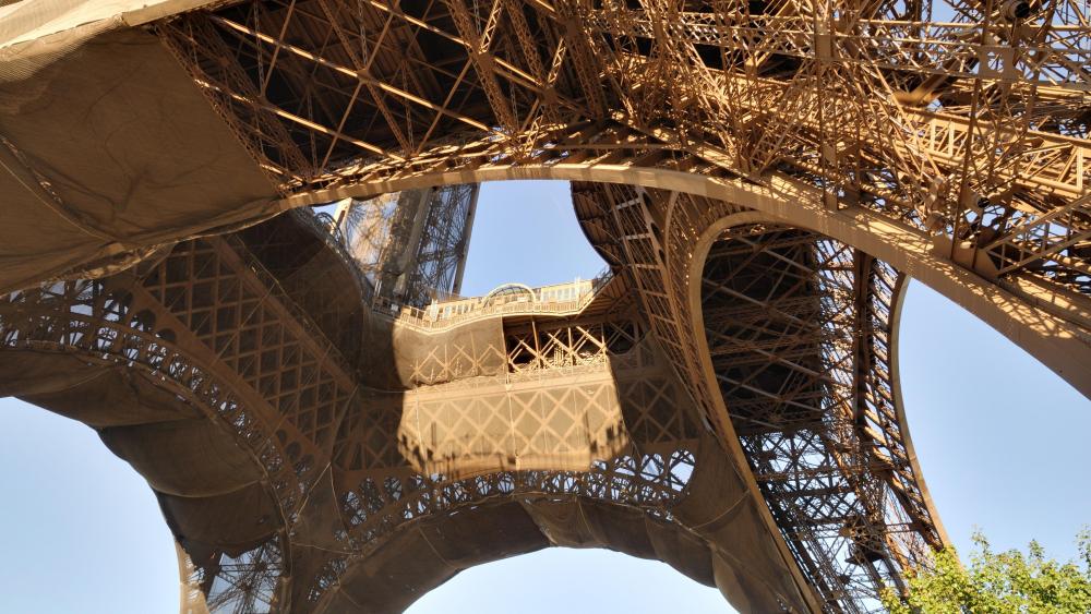 Below the Pillars of the Eiffel Tower wallpaper