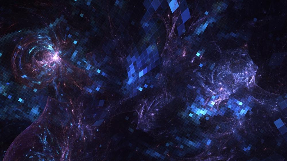 Cosmic Dreams in Blue Tones wallpaper