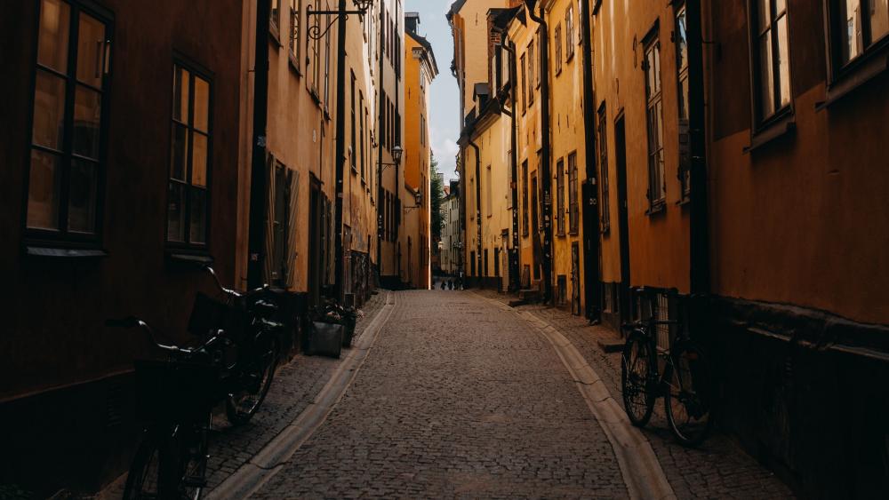 Charming Narrow Street in a Historic City wallpaper
