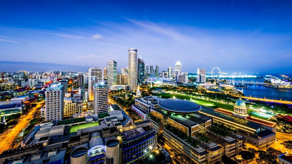 Stunning Night View of a Vibrant Cityscape wallpaper