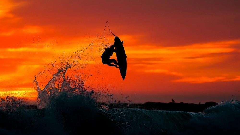 Sunset Surfing Adventure wallpaper