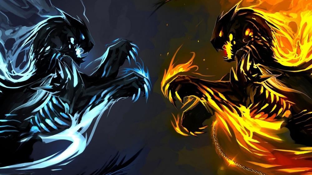 Ice and Fire Dragons wallpaper