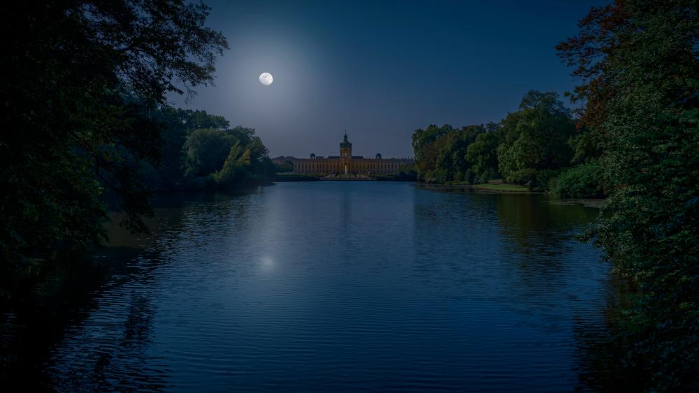Moonlit River Serenity wallpaper