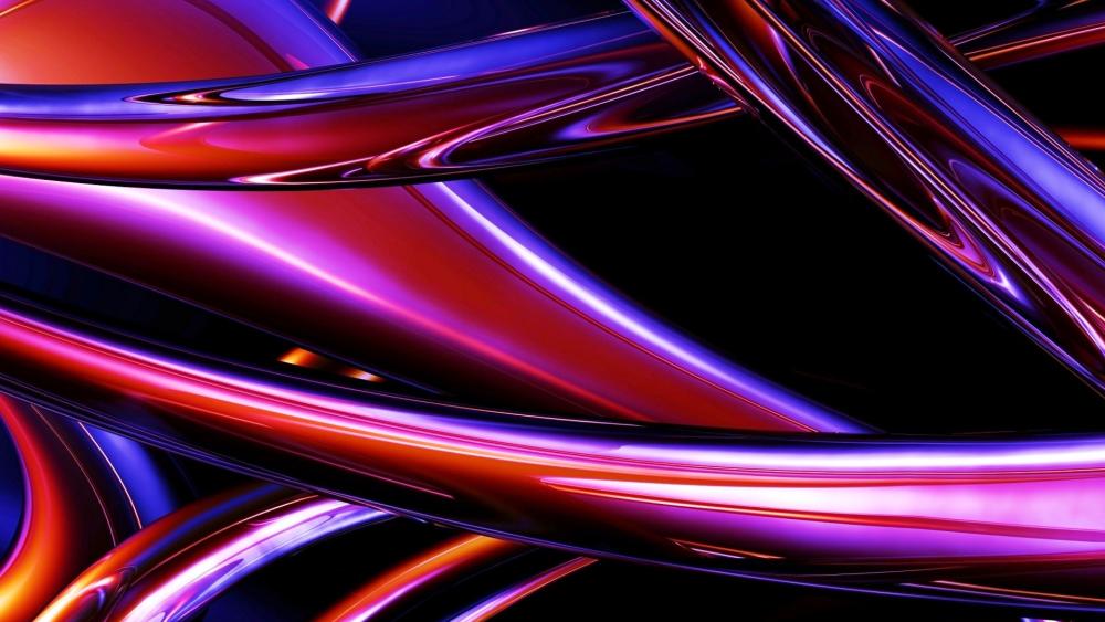 Vibrant Abstract Composition of Curved Lines and Colors wallpaper