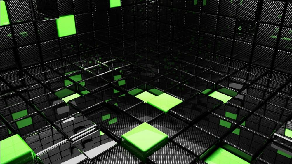 Neon Matrix Geometry wallpaper