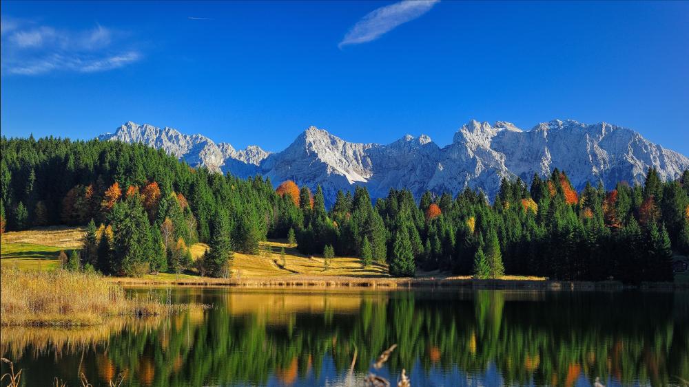 Majestic Mountain Reflection wallpaper