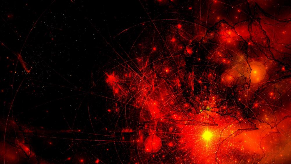 Celestial Inferno: A Blaze in the Cosmos wallpaper