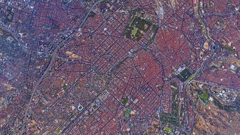 Madrid Cityscape Satellite Imagery wallpaper