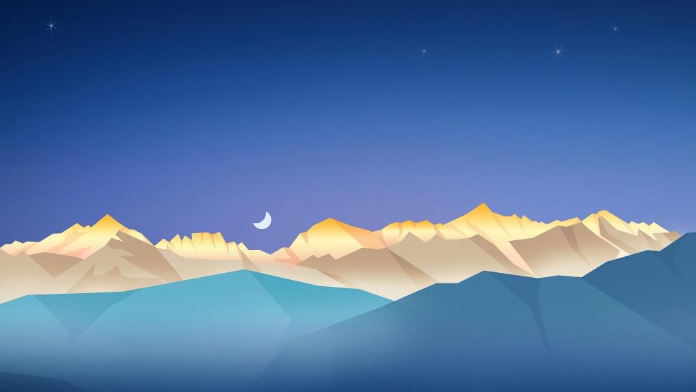 Serene Mountain Moonlight wallpaper