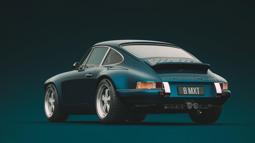Classic Porsche Beauty in Deep Blue Shade wallpaper