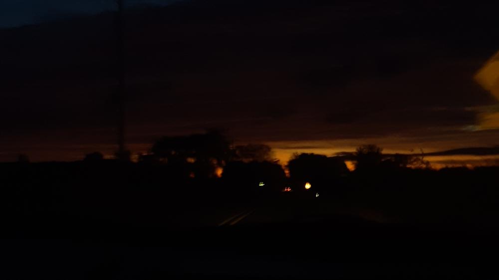 Sunset Drive Through Twilight Shadows wallpaper